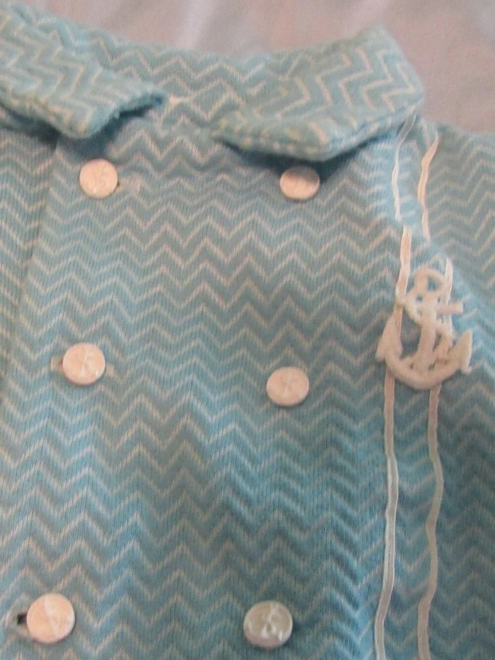 Thomas Co vintage Boys Powder Blue NAVY JACKET 24 Months Anchor Emblem & Buttons